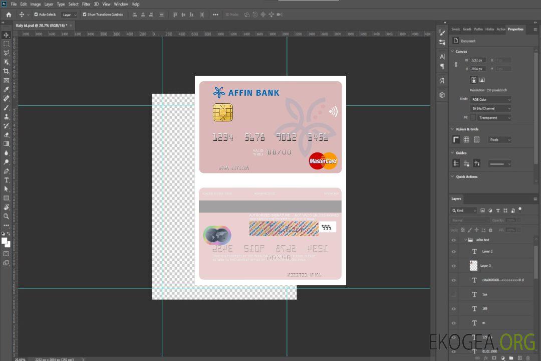 Carte Mastercard de la Malaisie Affin Bank template Carte Mastercard de la Malaisie Affin Bank template